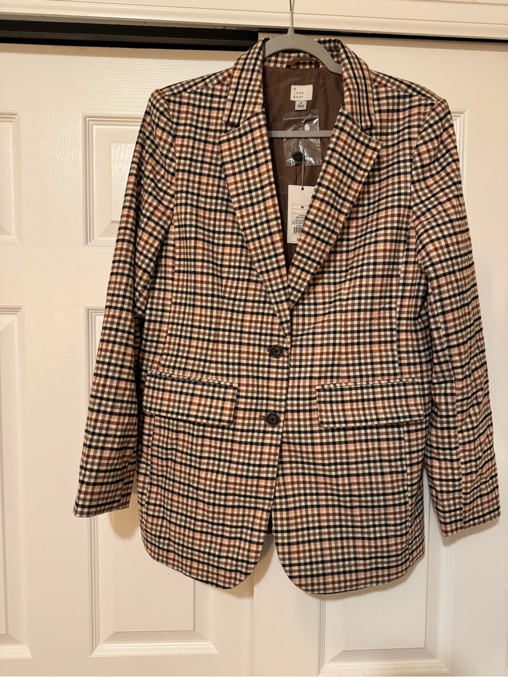 A new day Checked Blazer Jacket - Brown Multi